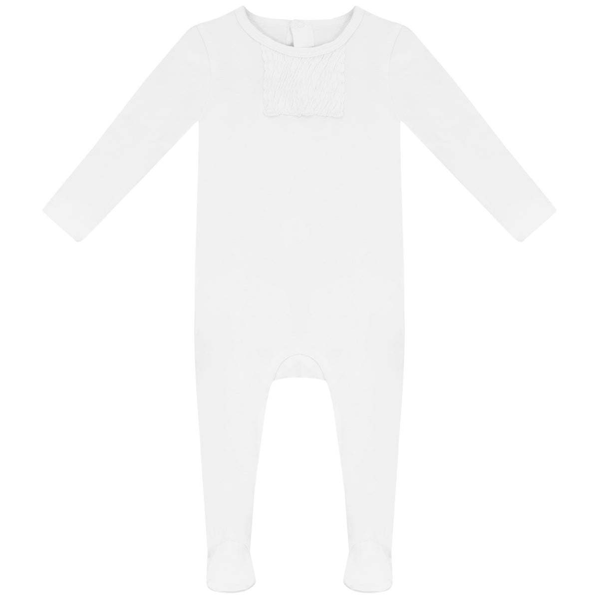 Smocking Footie White