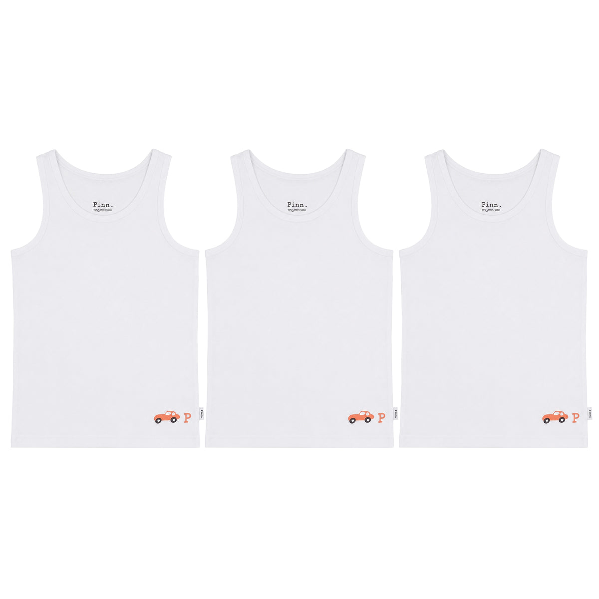 Boys Car Undershirts 3 Pack [TW25-BW]