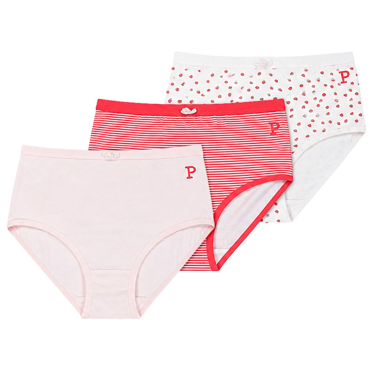 Girls Strawberry Briefs 3 Pack
