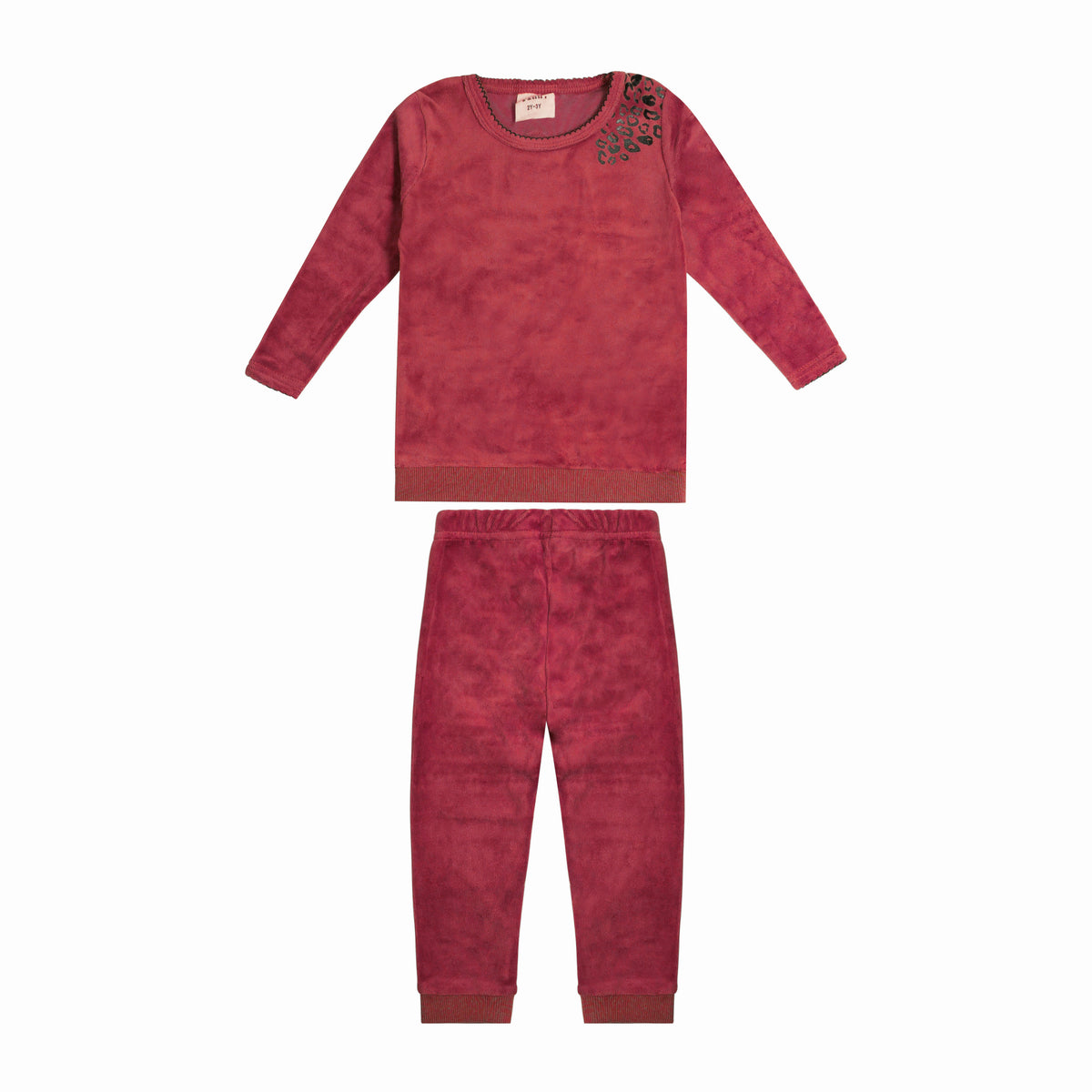 Leopard 2 Piece Lounge Set Raspberry