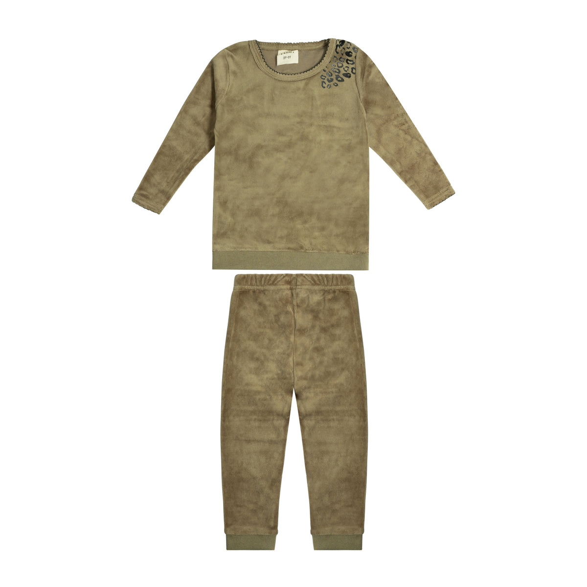 Leopard 2 Piece Lounge Set Olive