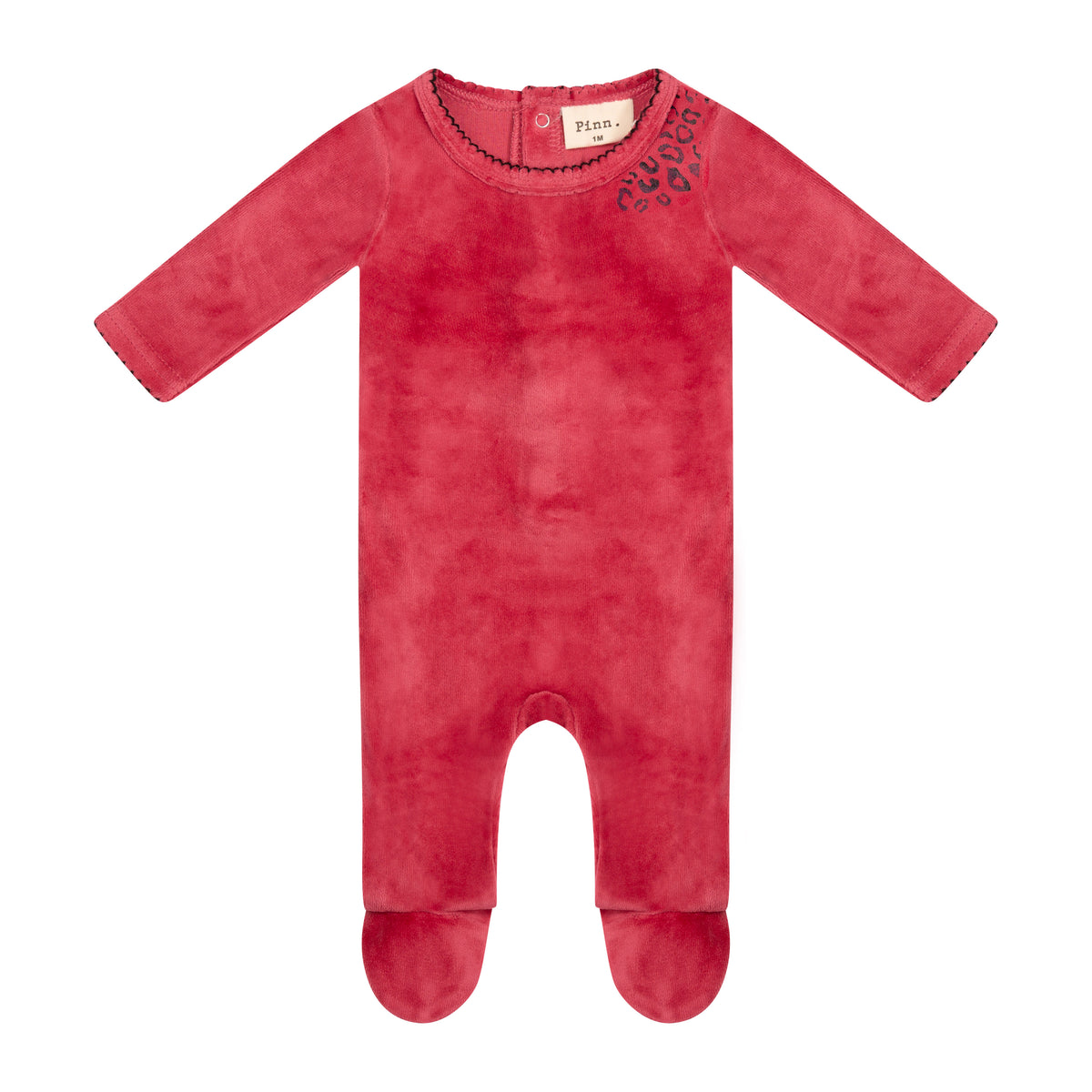 Leopard  Footie, Raspberry
