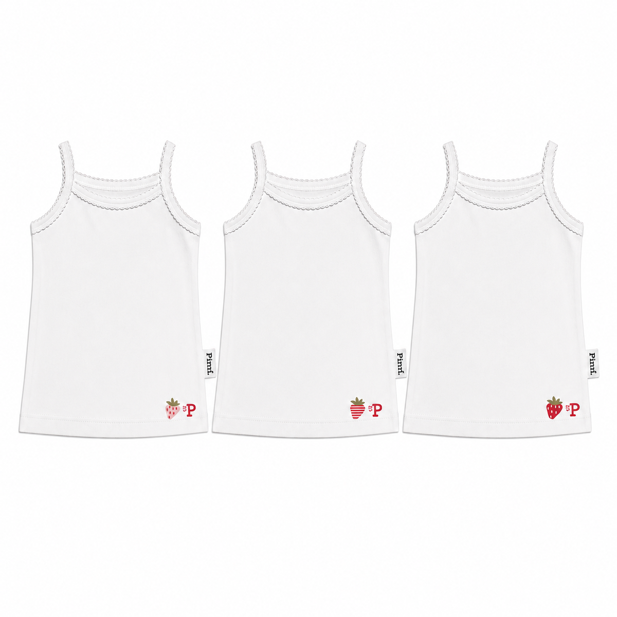 Girls Strawberry Undershirts 3 Pack [TW25-GW]