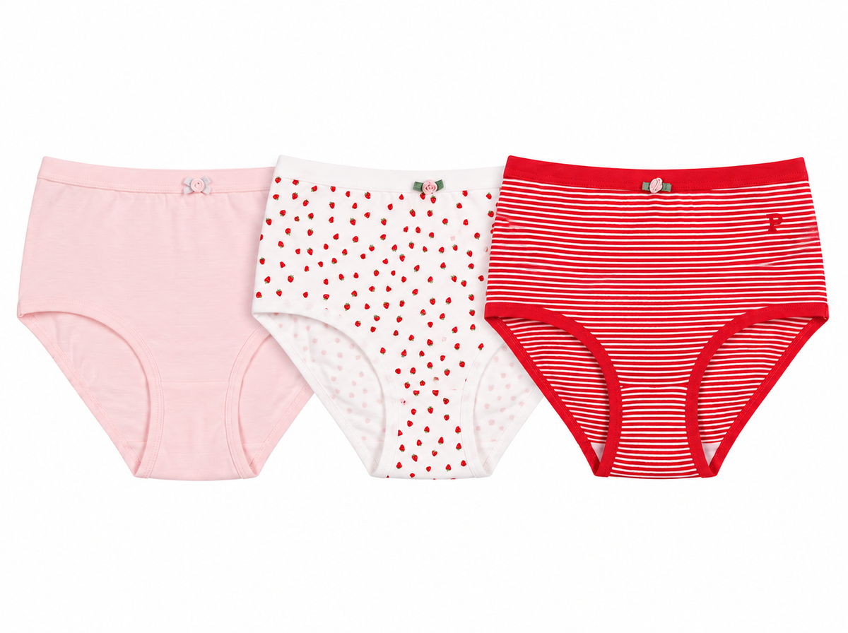 Girls Strawberry Briefs 3 Pack