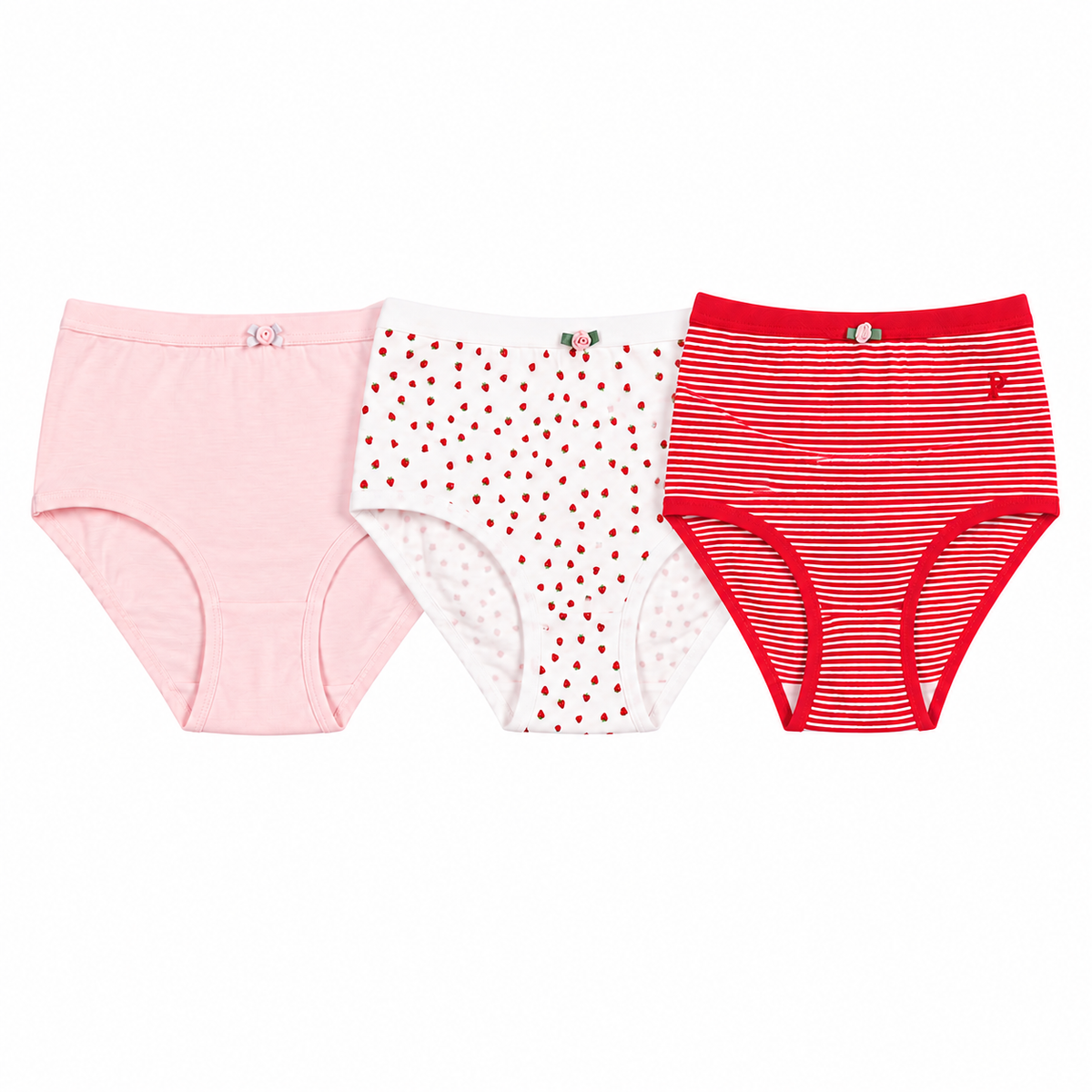 Girls Strawberry Briefs 3 Pack