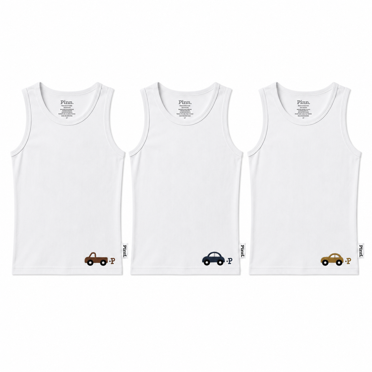 Boys Car Undershirts 3 Pack [TW25-BW]