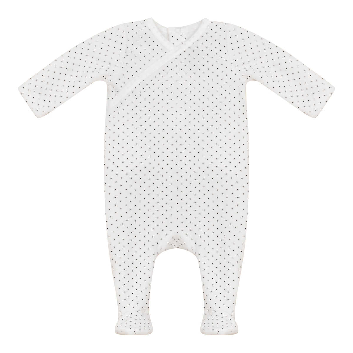 Dot Wrap Footie Off White