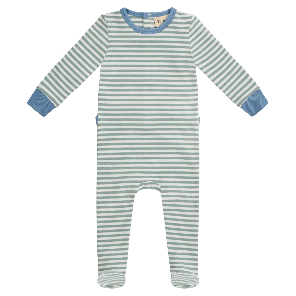 Striped Footie Green