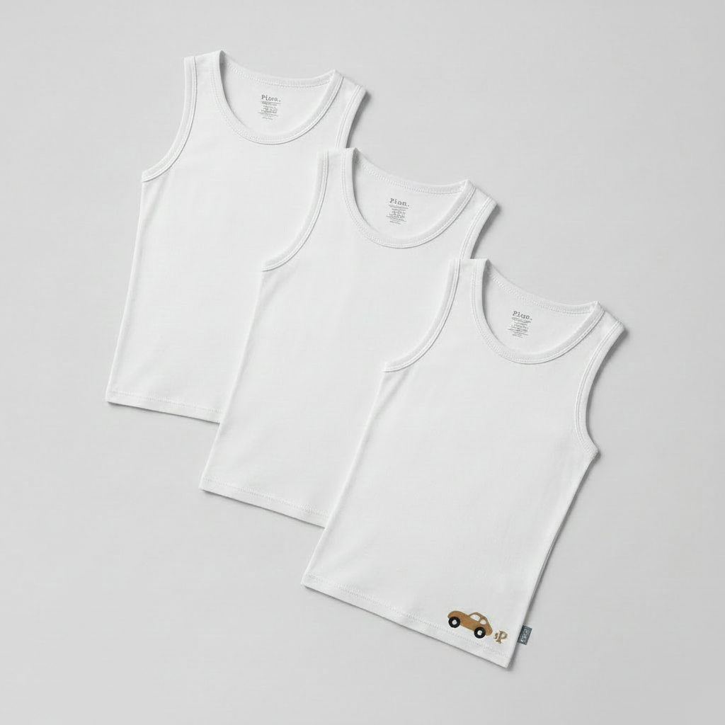Boys Undershirts - Flat with Inside Label
