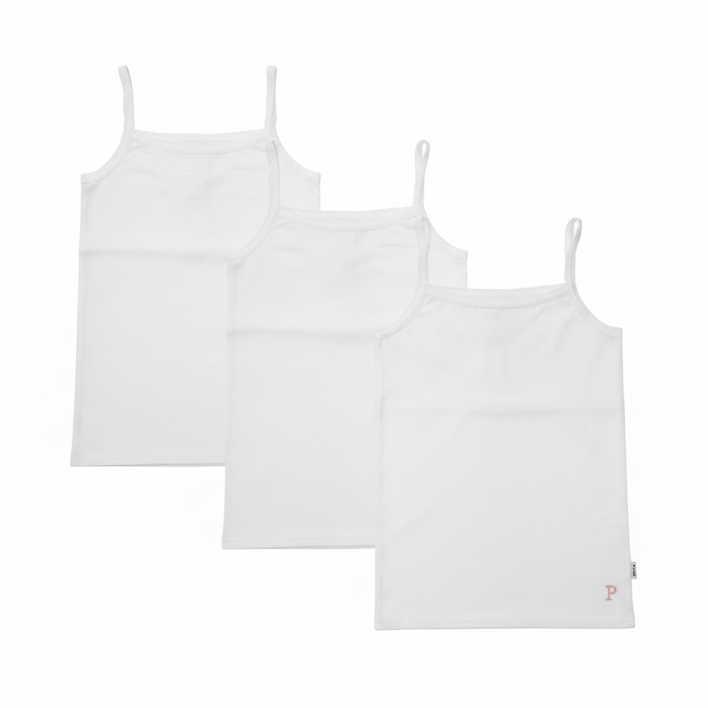 White Cami 3-Pack Stacked Layout